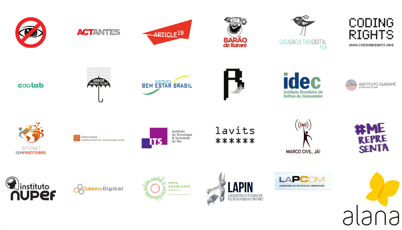 coalização Direitos na Rede. Fonte: Site da Direitos da Rede, acessado em 06 de julho de 2020